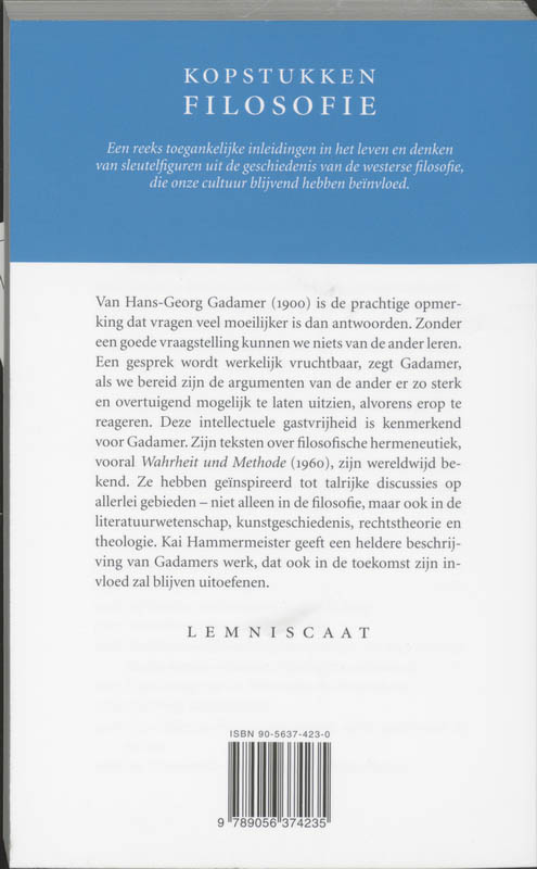 Achterkant van Gadamer