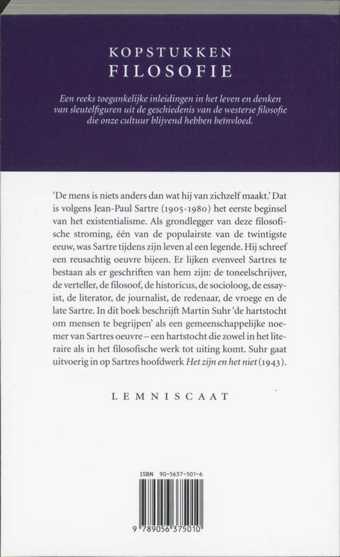 Achterkant van Sartre
