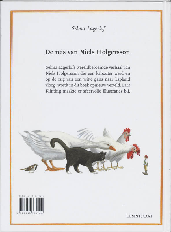 Achterkant van De reis van Niels Holgersson