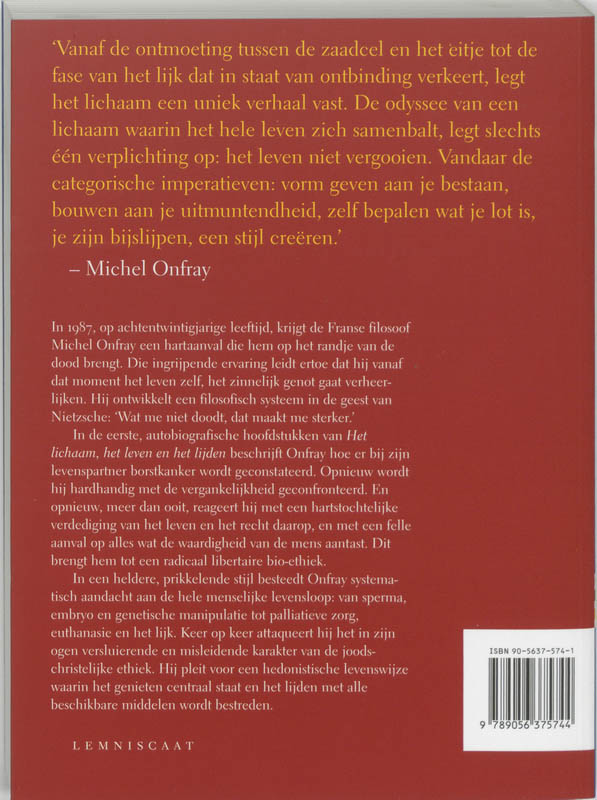 Achterkant van Het lichaam, het leven en het lijden