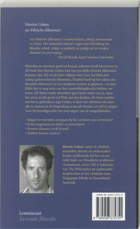 Achterkant van 101 Ethische dilemma's