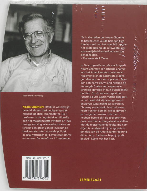 Achterkant van De arrogantie van de macht
