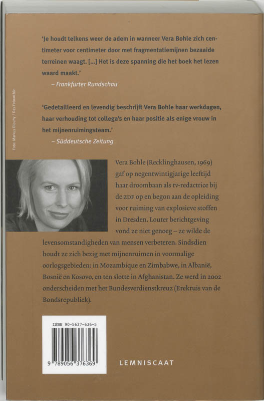 Achterkant van Mijn leven als mijnenruimster