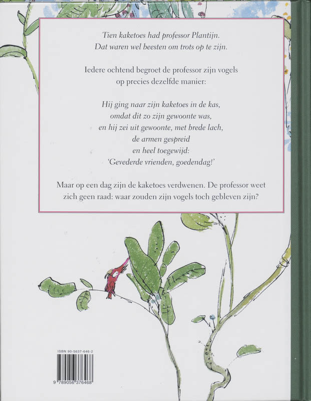 Achterkant van De kaketoes van professor Plantijn