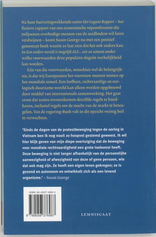Achterkant van Een andere wereld is mogelijk ALS...
