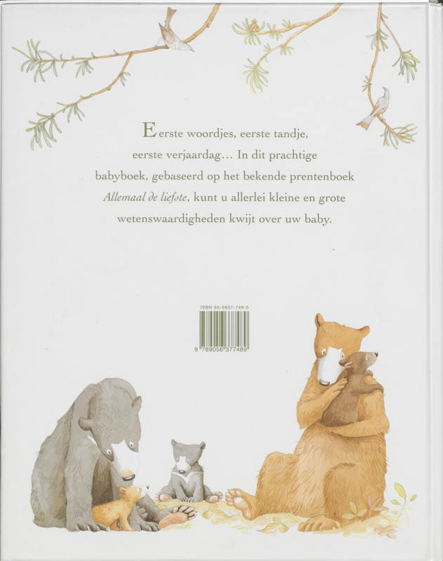 Achterkant van Allemaal de liefste babyboek