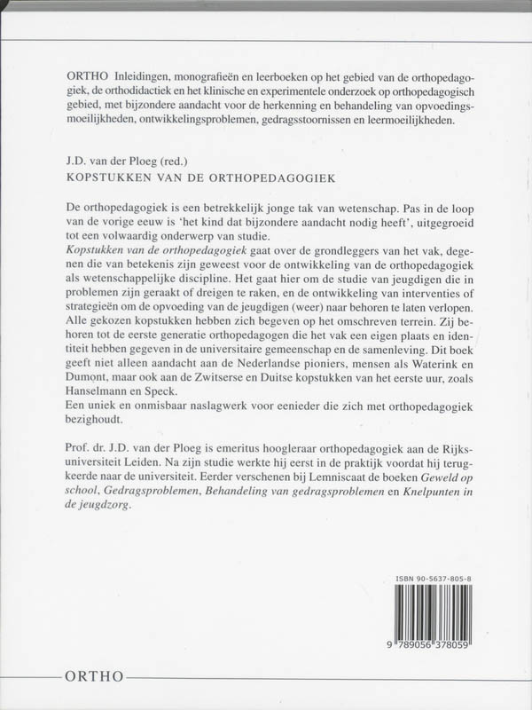 Achterkant van Kopstukken van de orthopedagogiek