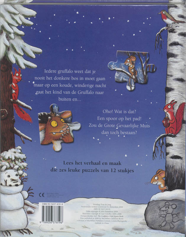 Achterkant van Het kind van de Gruffalo puzzelboek