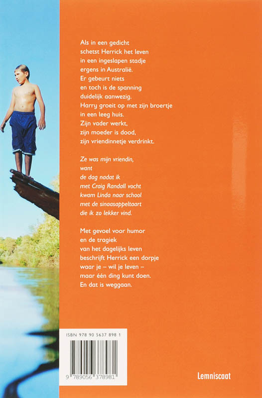 Achterkant van Aan de rivier