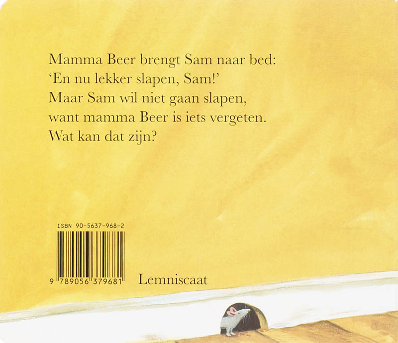 Achterkant van En nu lekker slapen, Sam!