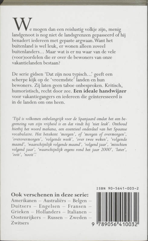 Achterkant van Dat zijn nou typisch Spanjaarden
