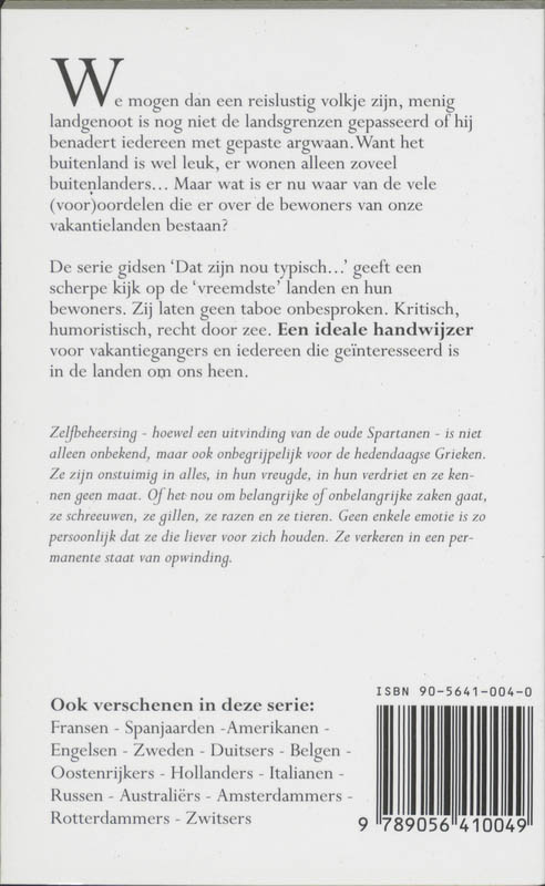 Achterkant van Dat zijn nou typisch Grieken