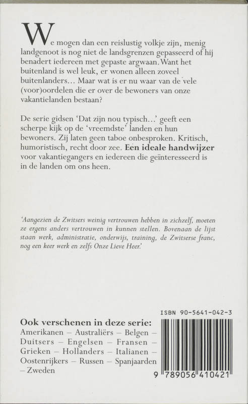 Achterkant van Dat zijn nou typisch Zwitsers