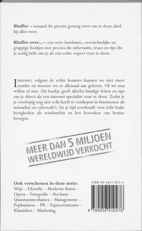 Achterkant van Bluffen over Internet