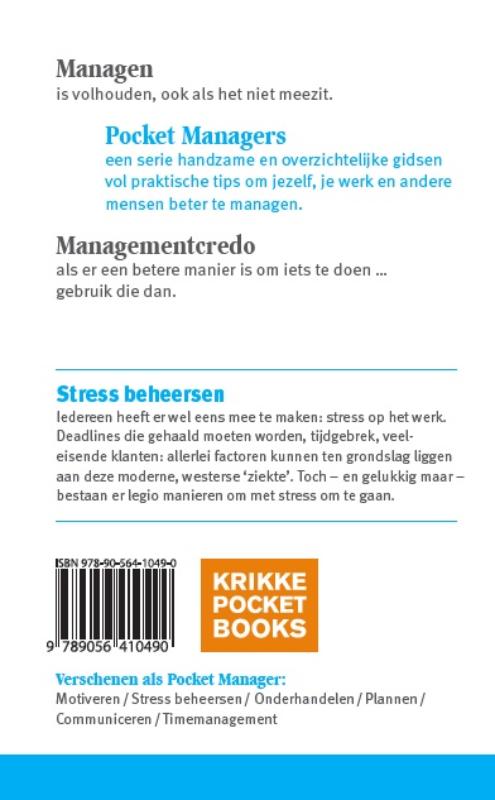 Achterkant van De kunst van het stress beheersen