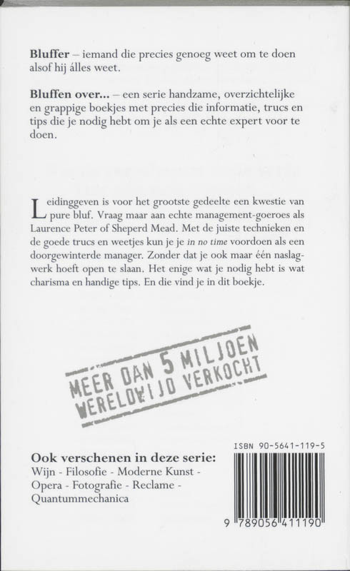 Achterkant van Bluffen over management
