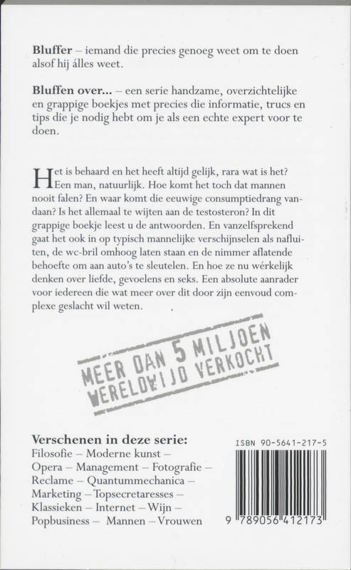 Achterkant van Bluffen over mannen