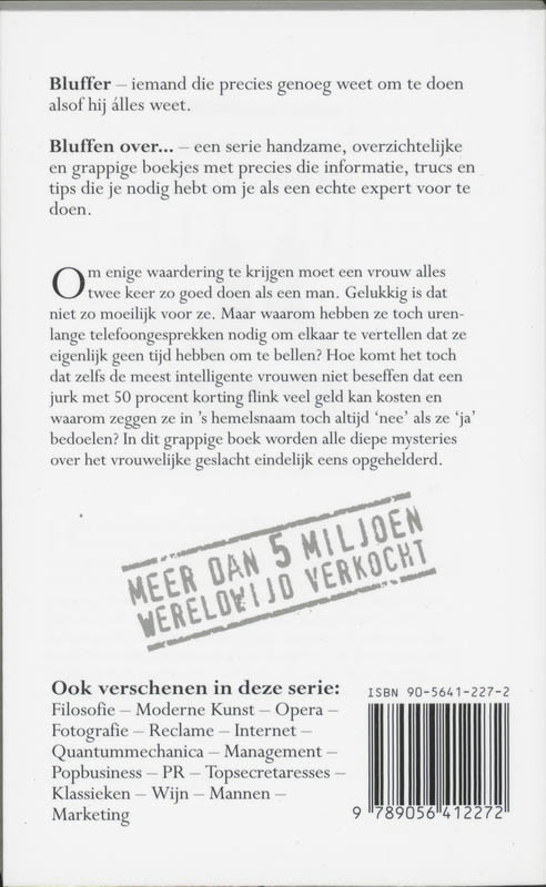 Achterkant van Bluffen over vrouwen