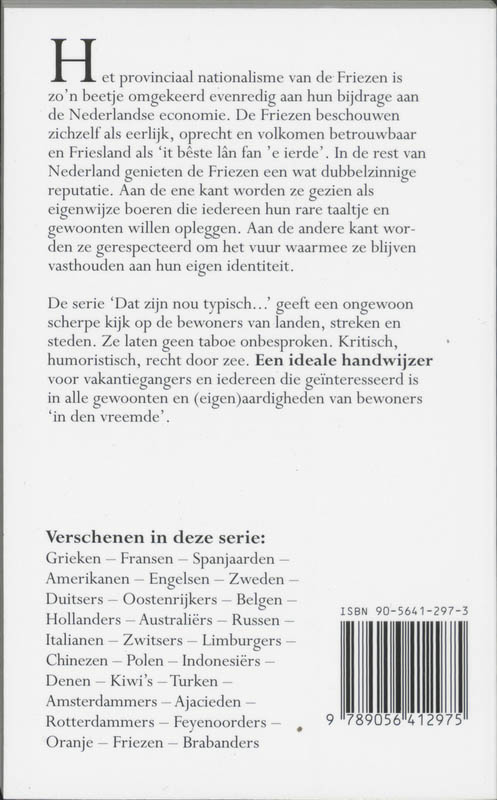Achterkant van Dat zijn nou typisch Friezen