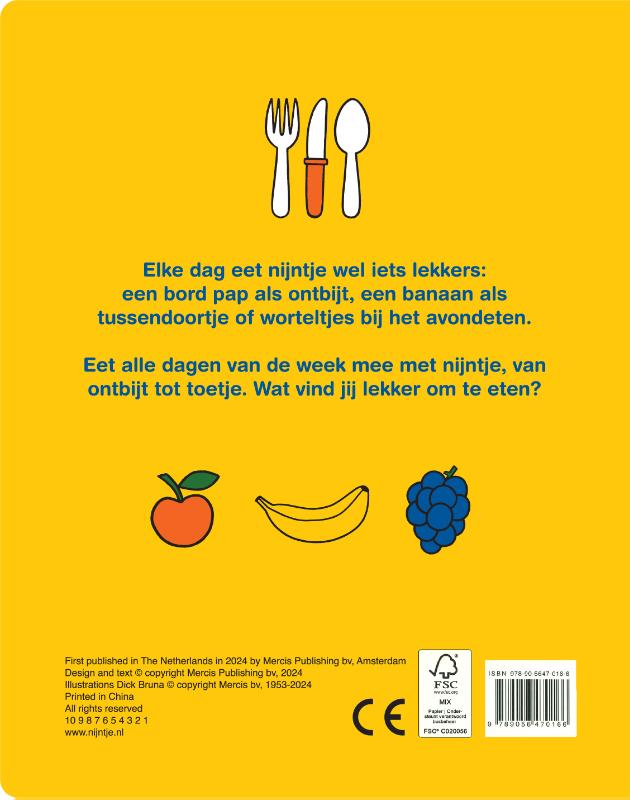 Achterkant van wat eet nijntje vandaag?