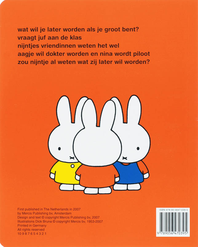 Achterkant van Wat Nijntje later worden wil...