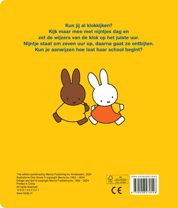 Achterkant van klokkijken met nijntje