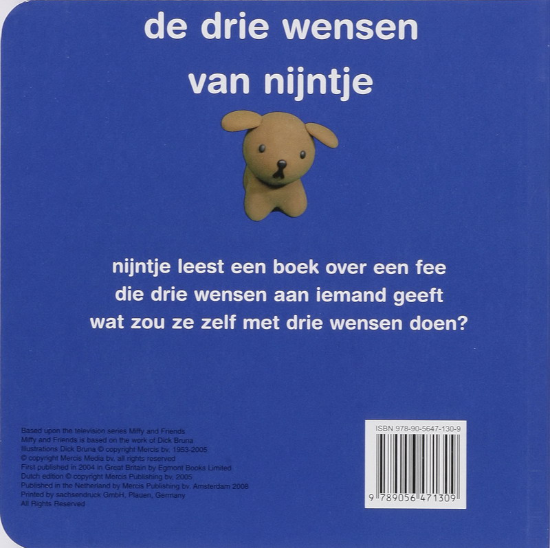 Achterkant van De drie wensen van Nijntje