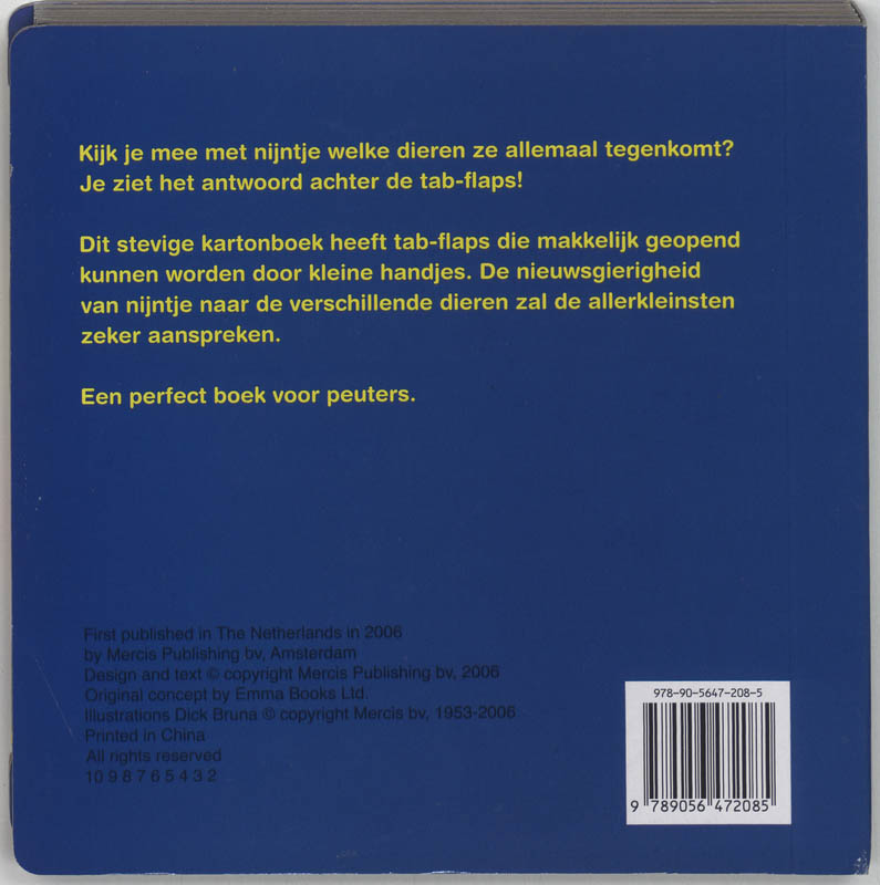 Achterkant van Zie je de dieren, Nijntje?