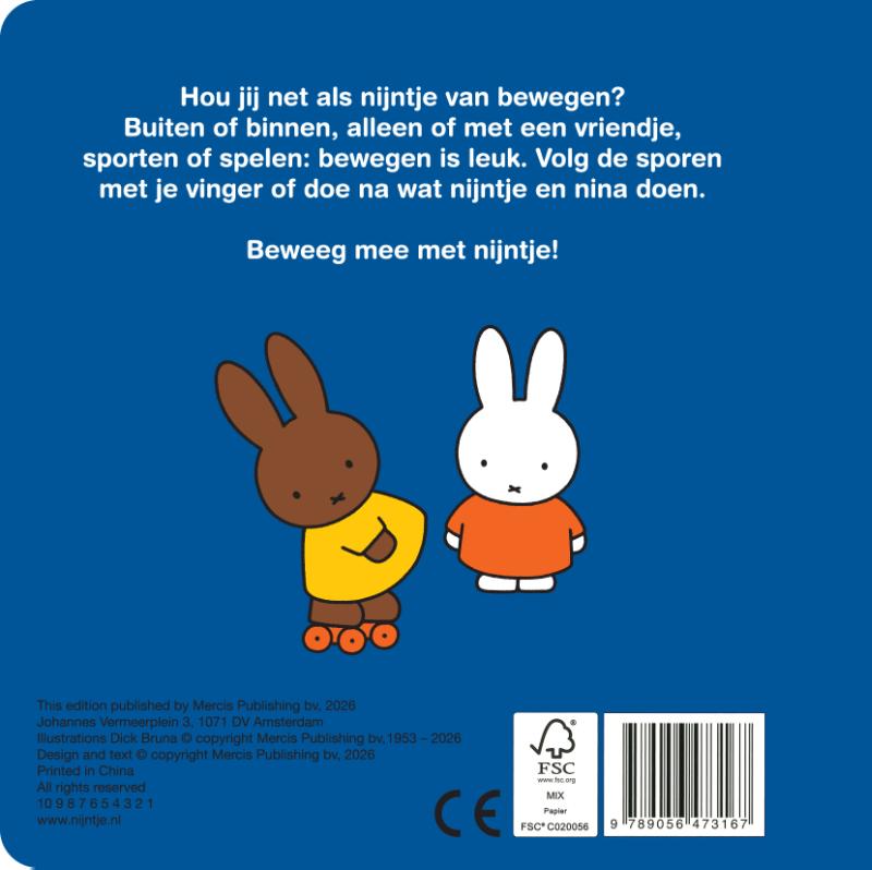 Achterkant van beweeg mee met nijntje