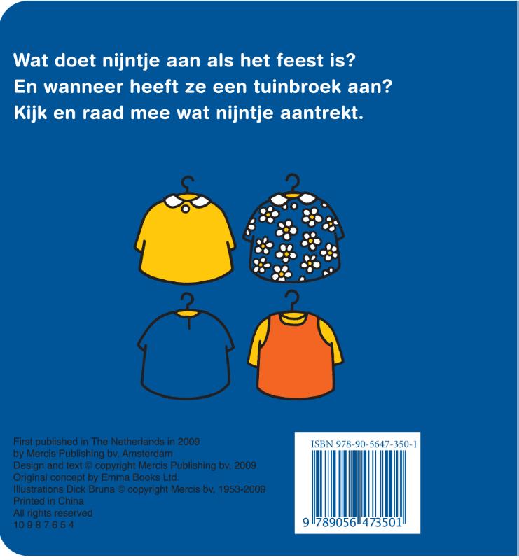 Achterkant van Nijntje kleedt zich aan