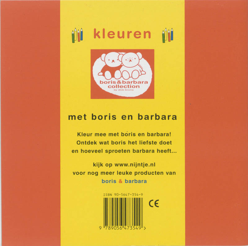 Achterkant van Kleuren met Boris en Barbara