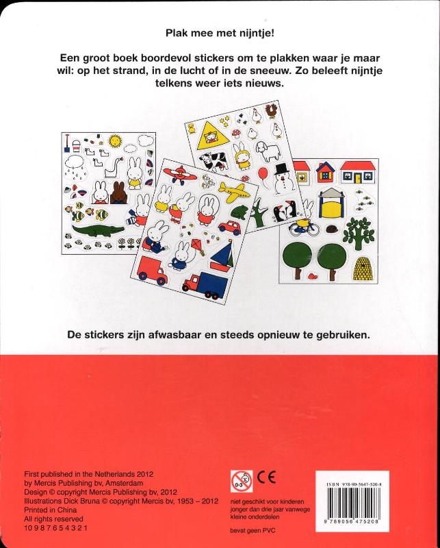 Achterkant van het grote nijntje stickerboek