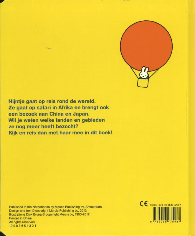 Achterkant van Reis rond de wereld met nijntje