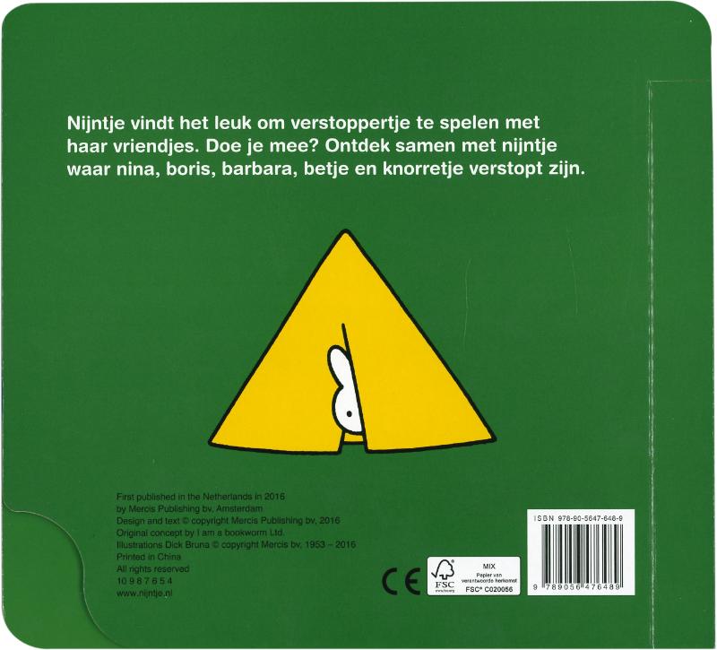 Achterkant van nijntje speelt verstoppertje