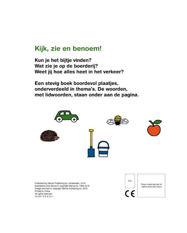 Achterkant van nijntje aanwijsboek