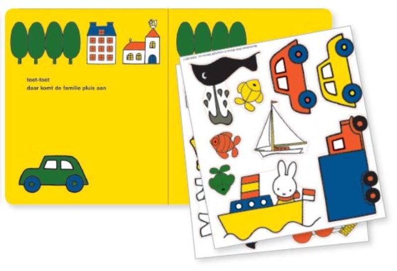 Achterkant van nijntje in het verkeer stickerboek
