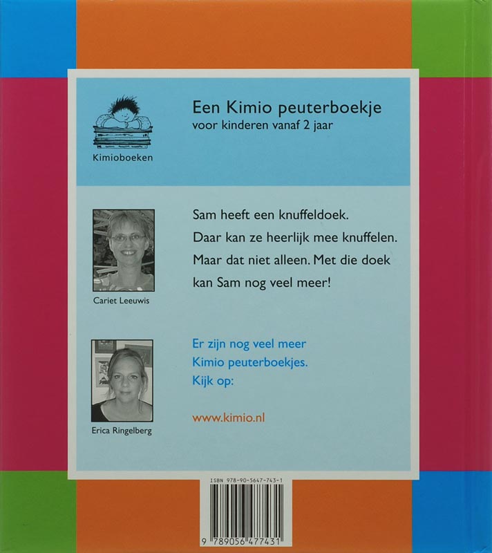 Achterkant van Sam heeft een knuffeldoek