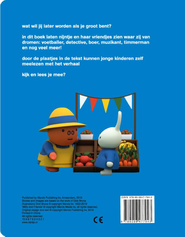 Achterkant van nijntje meeleesboek wat wil jij later worden?