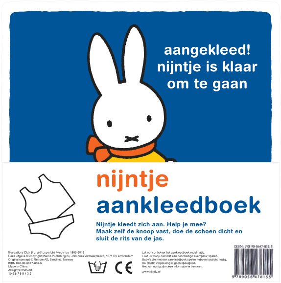 Achterkant van nijntje aankleedboek