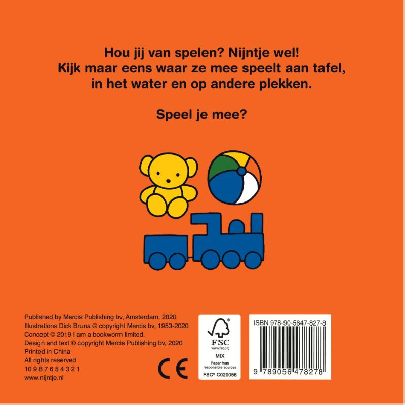 Achterkant van nijntje speelt