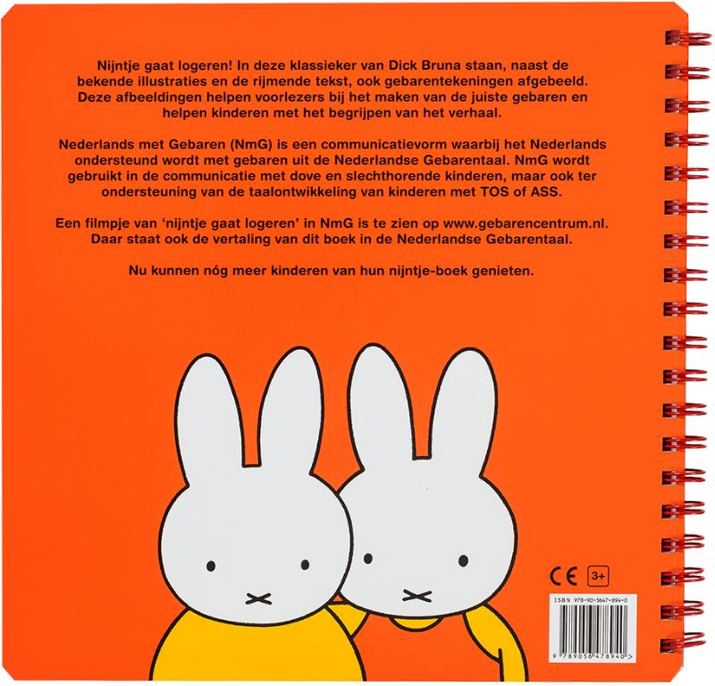 Achterkant van nijntje gaat logeren met gebaren