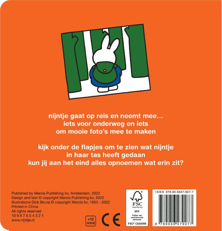 Achterkant van nijntje gaat op reis en neemt mee...