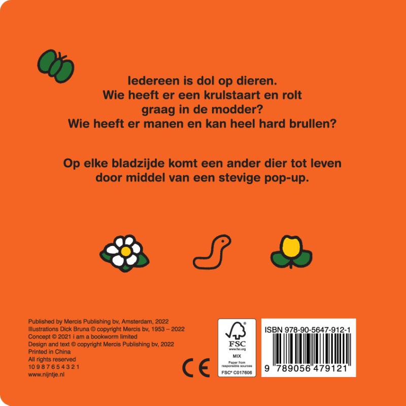 Achterkant van pop-up boek dieren