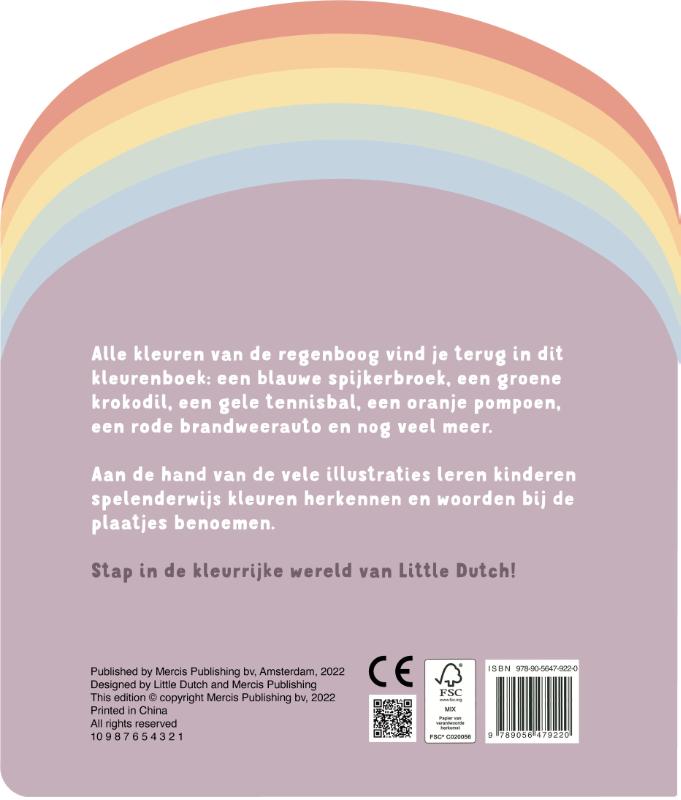 Achterkant van Regenboog kleurenboek