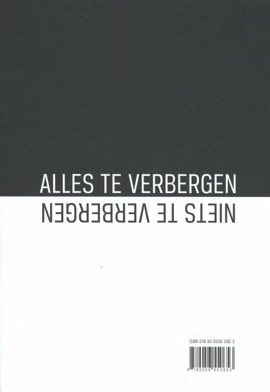 Achterkant van Niets te verbergen, alles te verbergen