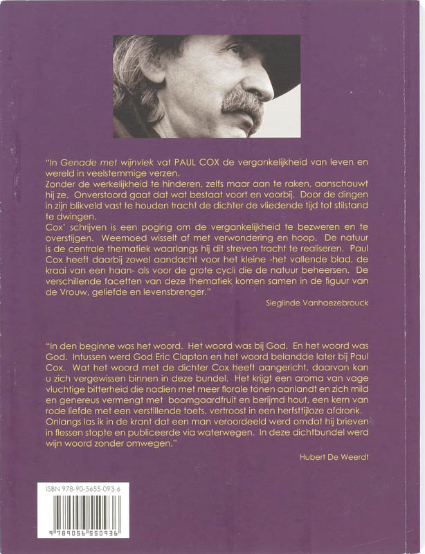 Achterkant van Genade met wijnvlek