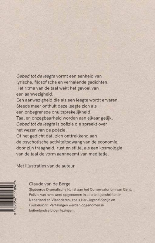 Achterkant van Gebed tot de leegte