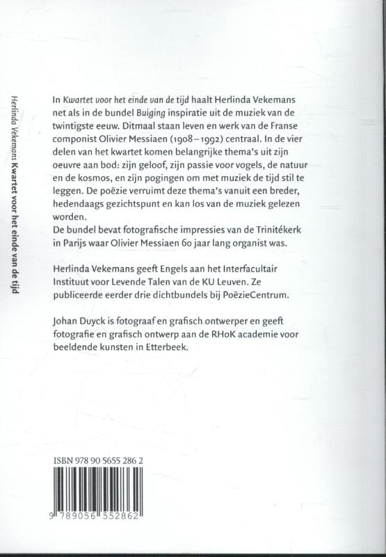 Achterkant van Kwartet voor het einde van de tijd