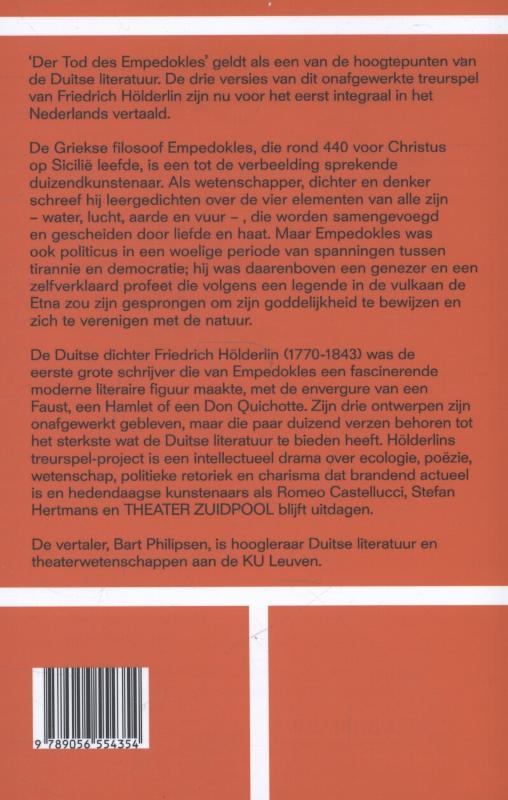 Achterkant van De dood van Empedokles