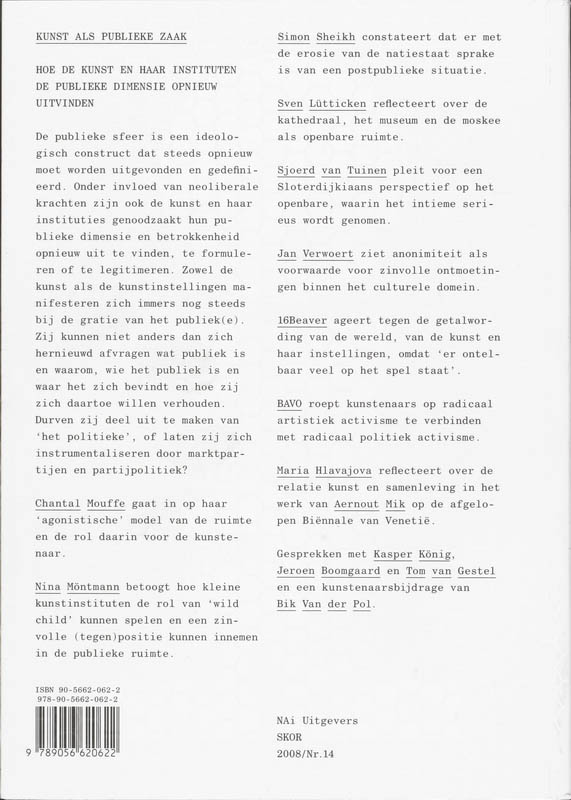 Achterkant van 14 Kunst als publieke zaak